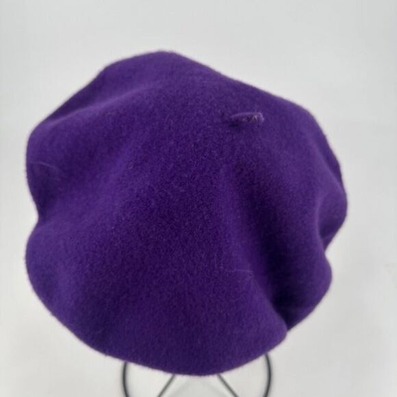 Vintage Wool Beret Pair Purple & Ivory Made in South Africa - Picture 7 of 15